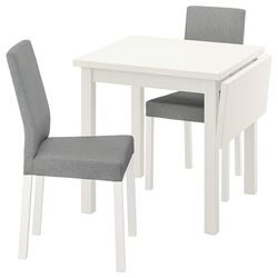 Set masa scaune Ikea Nordviken/Kattil/Knisa 74/104cm 1+2 (Alb/Gri) Thumb