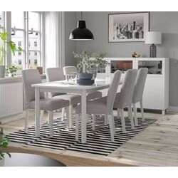 Set masa scaune Ikea Strandtorp/Bergmund/Orrsta 150/205/260cm 1+6 (Alb/Gri deschis)