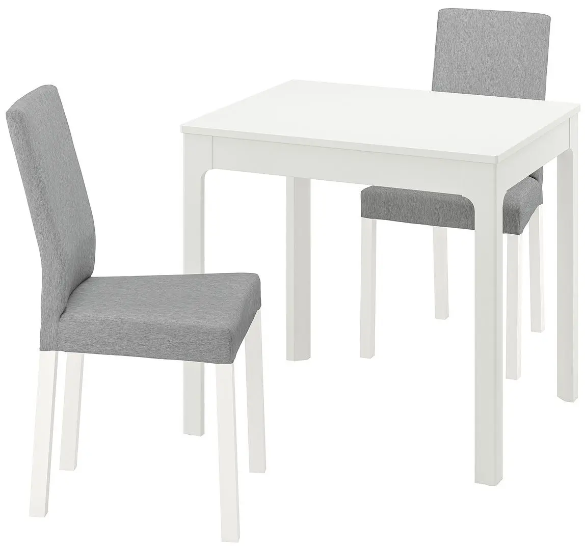 Обеденный набор Ikea Ekedalen/Kattil/Knisa 80/120см 1+2 (Белый/Серый)