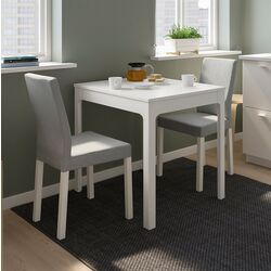 Обеденный набор Ikea Ekedalen/Kattil/Knisa 80/120см 1+2 (Белый/Серый) Thumb