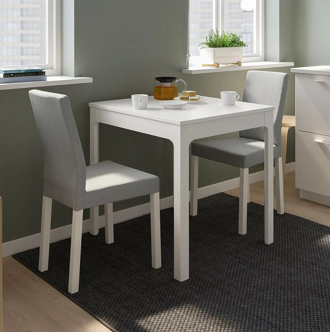 Обеденный набор Ikea Ekedalen/Kattil/Knisa 80/120см 1+2 (Белый/Серый)