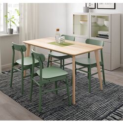 Set masa scaune Ikea Lisabo/Ronninge 140x78cm 1+4 (Furnir Frasin/Verde) Thumb