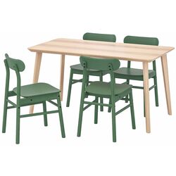 Set masa scaune Ikea Lisabo/Ronninge 140x78cm 1+4 (Furnir Frasin/Verde) Thumb