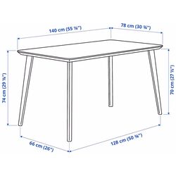 Set masa scaune Ikea Lisabo/Ronninge 140x78cm 1+4 (Furnir Frasin/Verde) Thumb