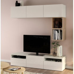 Living Ikea Besta/Eket/Selsviken deschidere apasare 180x42x166 (Alb/Lucios) Thumb