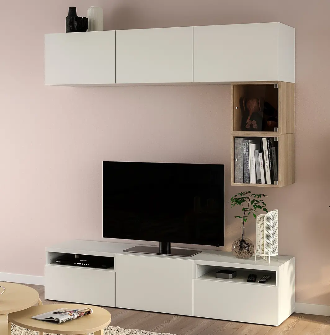 Living Ikea Besta/Eket/Lappviken deschidere apasare 180x42x166 (Alb)