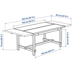 Обеденный набор Ikea Nordviken 152/223x95см 1+4 (Черный) Thumb
