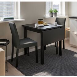 Обеденный набор Ikea Nordviken/Kattil/Knisa 74/104x74см 1+2 (Черный/Темно-серый)