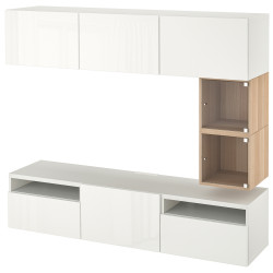 Living Ikea Besta/Eket/Selsviken inchidere lina 180x42x166 (Alb/Lucios) Thumb