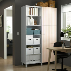 Комбинированный шкаф Ikea Besta/Bjorkoviken 120x42x202 (Белый/Береза)