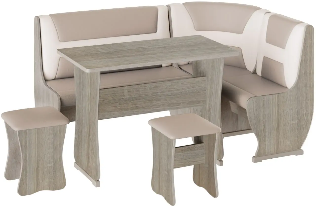 Coltar de bucatarie BonMebel Uyut 3 (Sonoma Oak/Beige) - 2