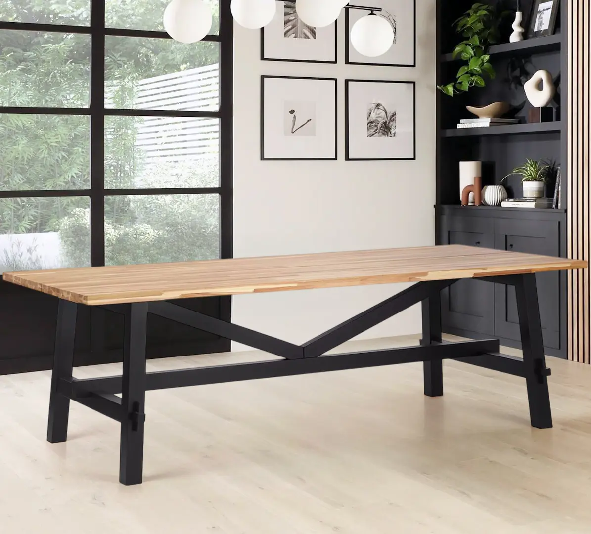 Стол Ikea Skogsta 160x81x74см (Акация/Черный)