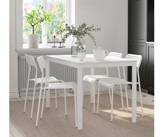 Set masa scaune Ikea Vangsta/Adde 120/180cm 1+4 (Alb)