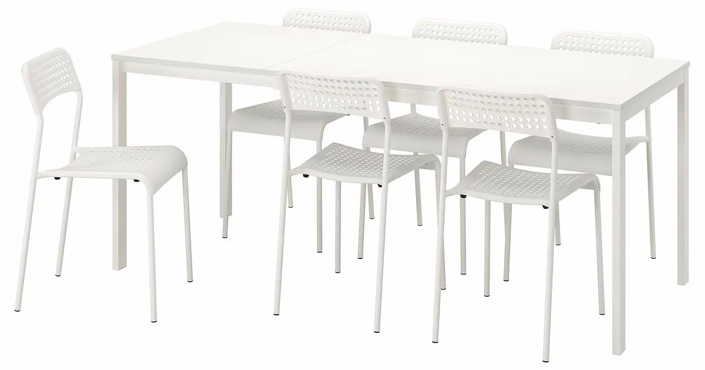 Set masa scaune Ikea Vangsta/Adde 120/180cm 1+6 (Alb) - 2