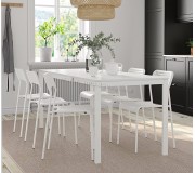 Set masa scaune Ikea Vangsta/Adde 120/180cm 1+6 (Alb)