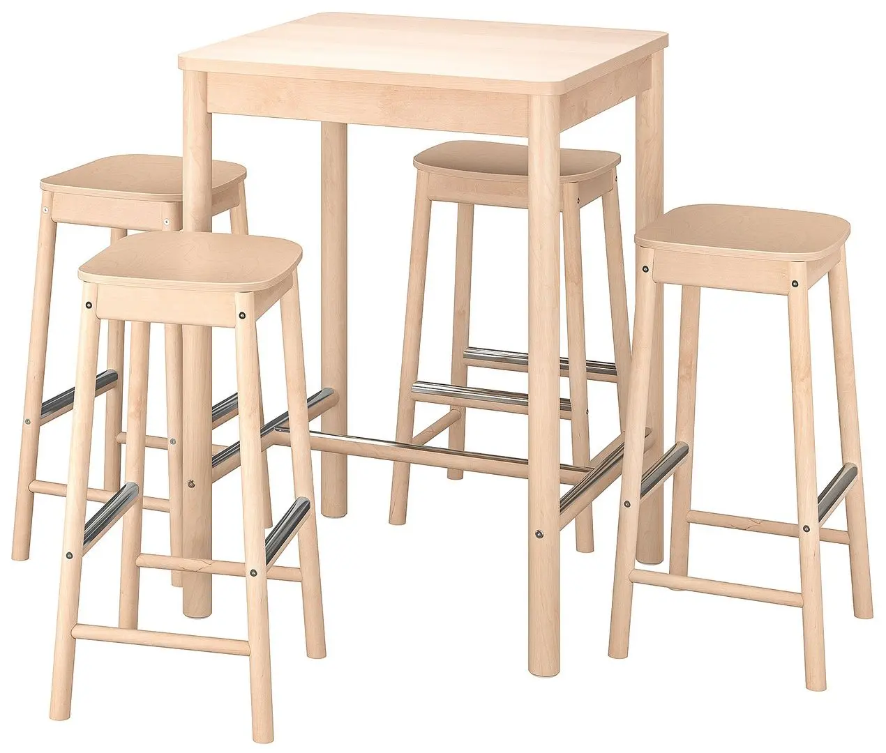 Обеденный набор Ikea Ronninge 4 барных стула (Береза)