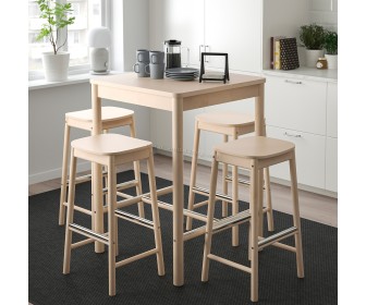 Set masa scaune Ikea Ronninge 4 scaune de bar (Mesteacan)