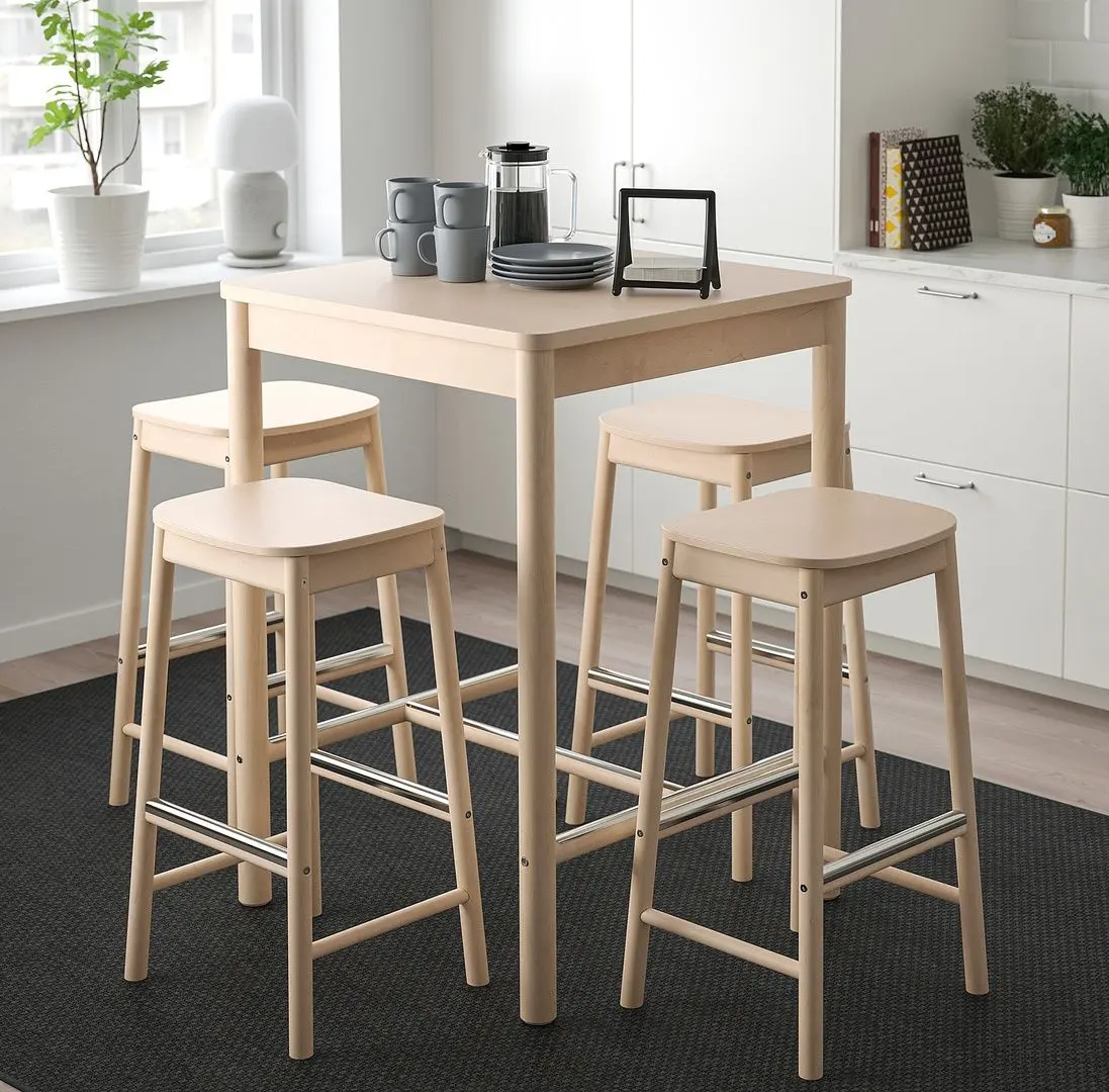Обеденный набор Ikea Ronninge 4 барных стула (Береза)