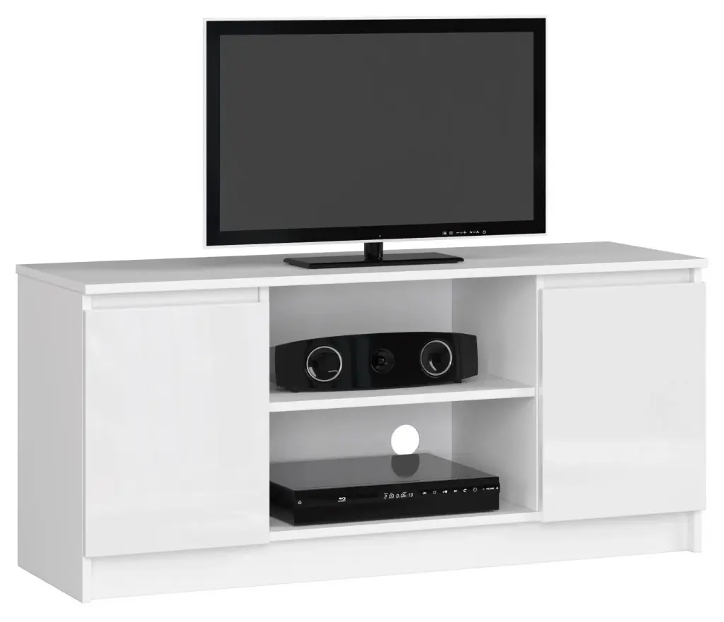 Tumba pentru TV Akord K120 2D1P (White/White Gloss)