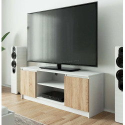 Tumba pentru TV Akord K120 2D1P (White/Sonoma Oak)