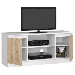 Tumba pentru TV Akord K120 2D1P (White/Sonoma Oak) Thumb