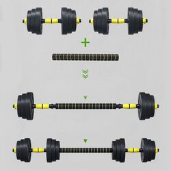 Гантели-штанга 2в1 FitTronic FG30 30kg (Black/Yellow) Thumb