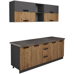 Bucatarie Haaus Arizona 2.0m (Wotan Oak/Anthracite) Thumb