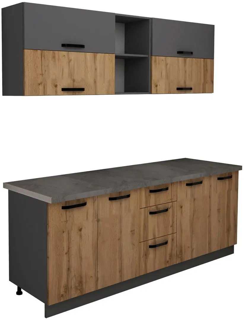 Bucatarie Haaus Arizona 2.0m (Wotan Oak/Anthracite)