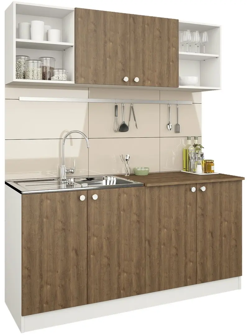 Кухня Haaus Sena 1.6м (White/Bronze Oak)