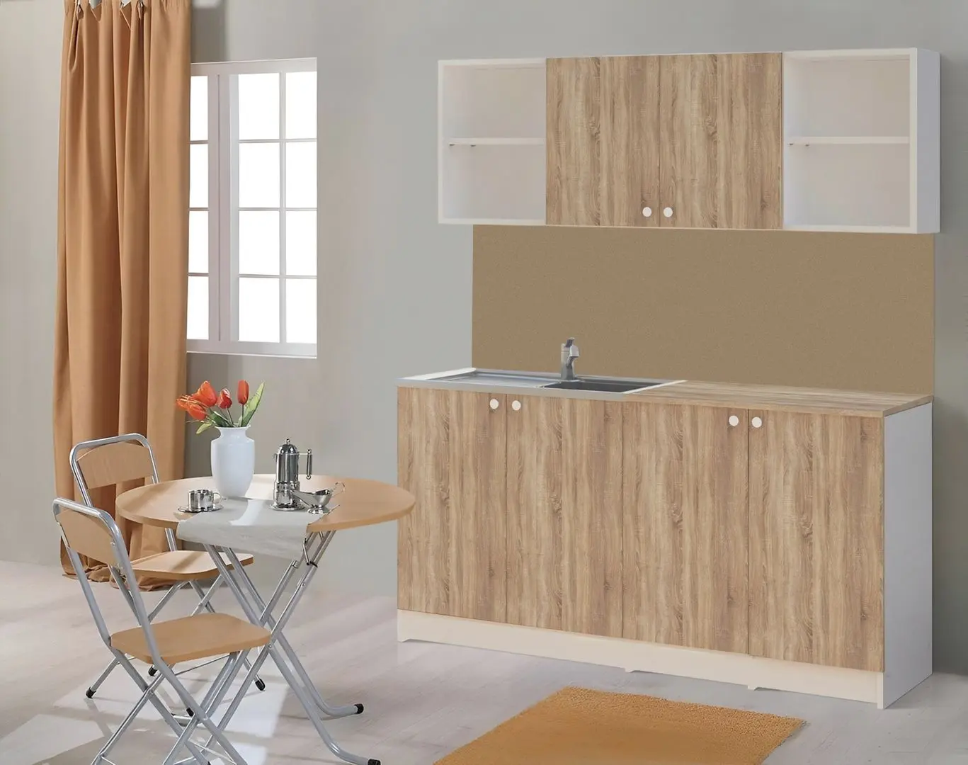 Bucatarie Haaus Sena 1.6m (White/Sonoma Oak)