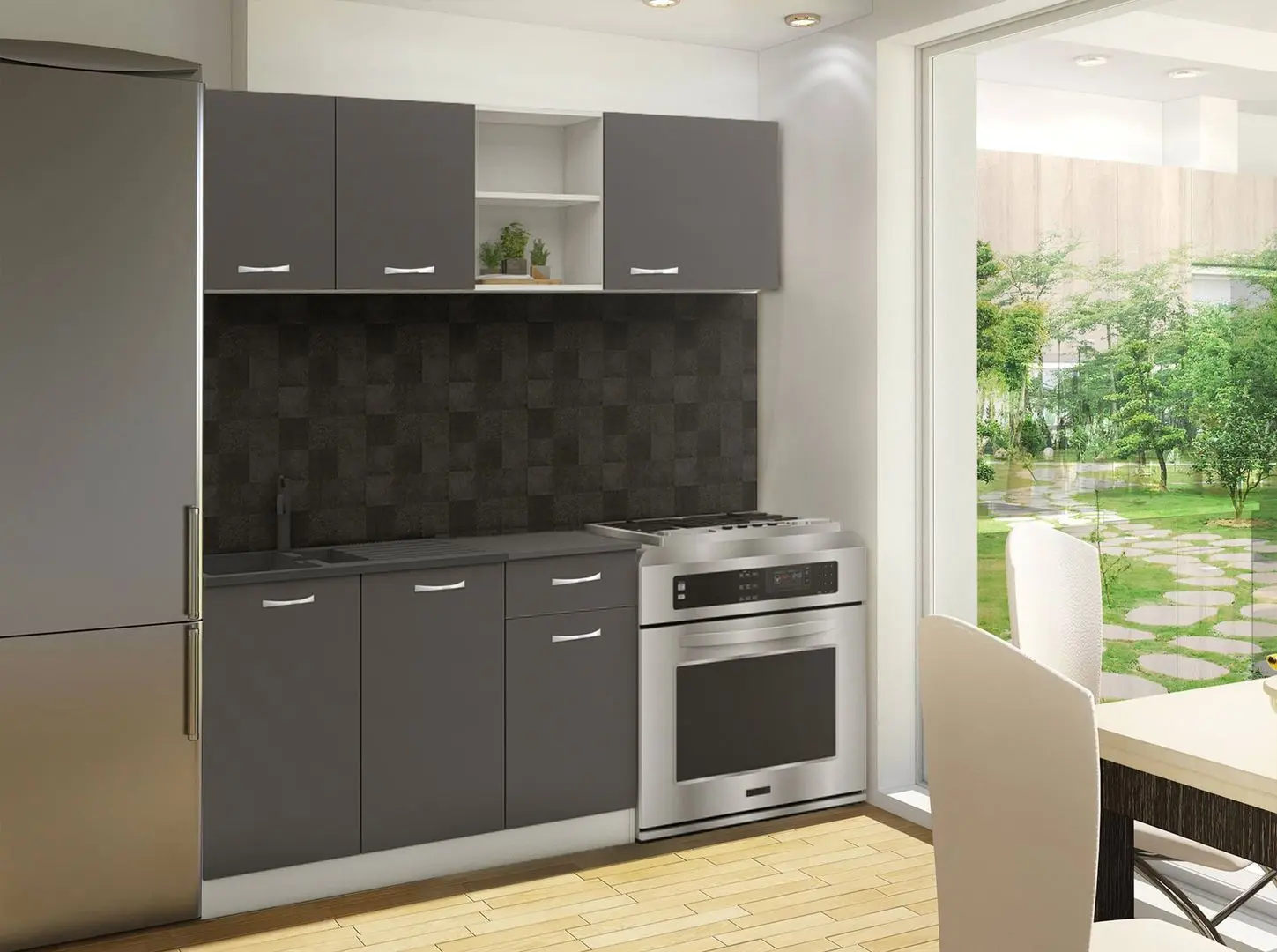 Bucatarie Haaus Kara 1.8m (White/Anthracite)