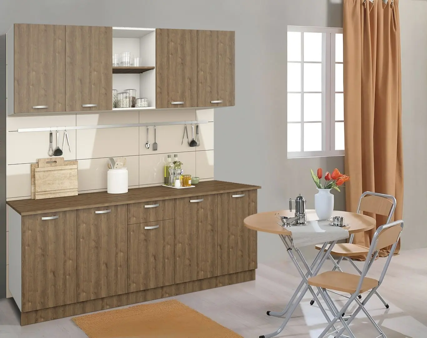 Кухня Haaus Nisa 2.0м (White/Bronze Oak)