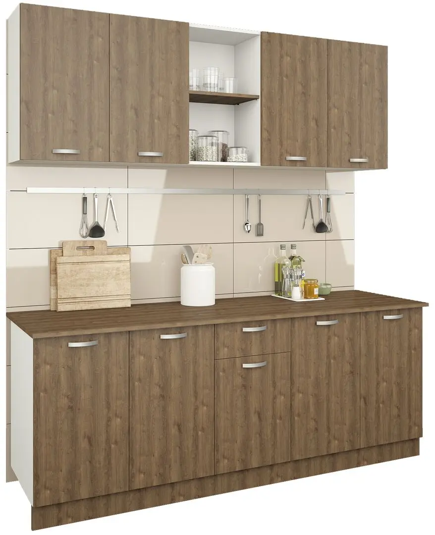 Кухня Haaus Nisa 2.0м (White/Bronze Oak)