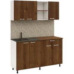 Bucatarie Haaus Roma 1.6m (White/Bronze Oak) Thumb