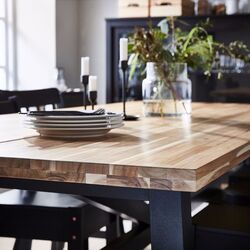 Обеденный набор Ikea Skogsta/Nordviken 235x100см 1+6 (Акация/Черный) Thumb