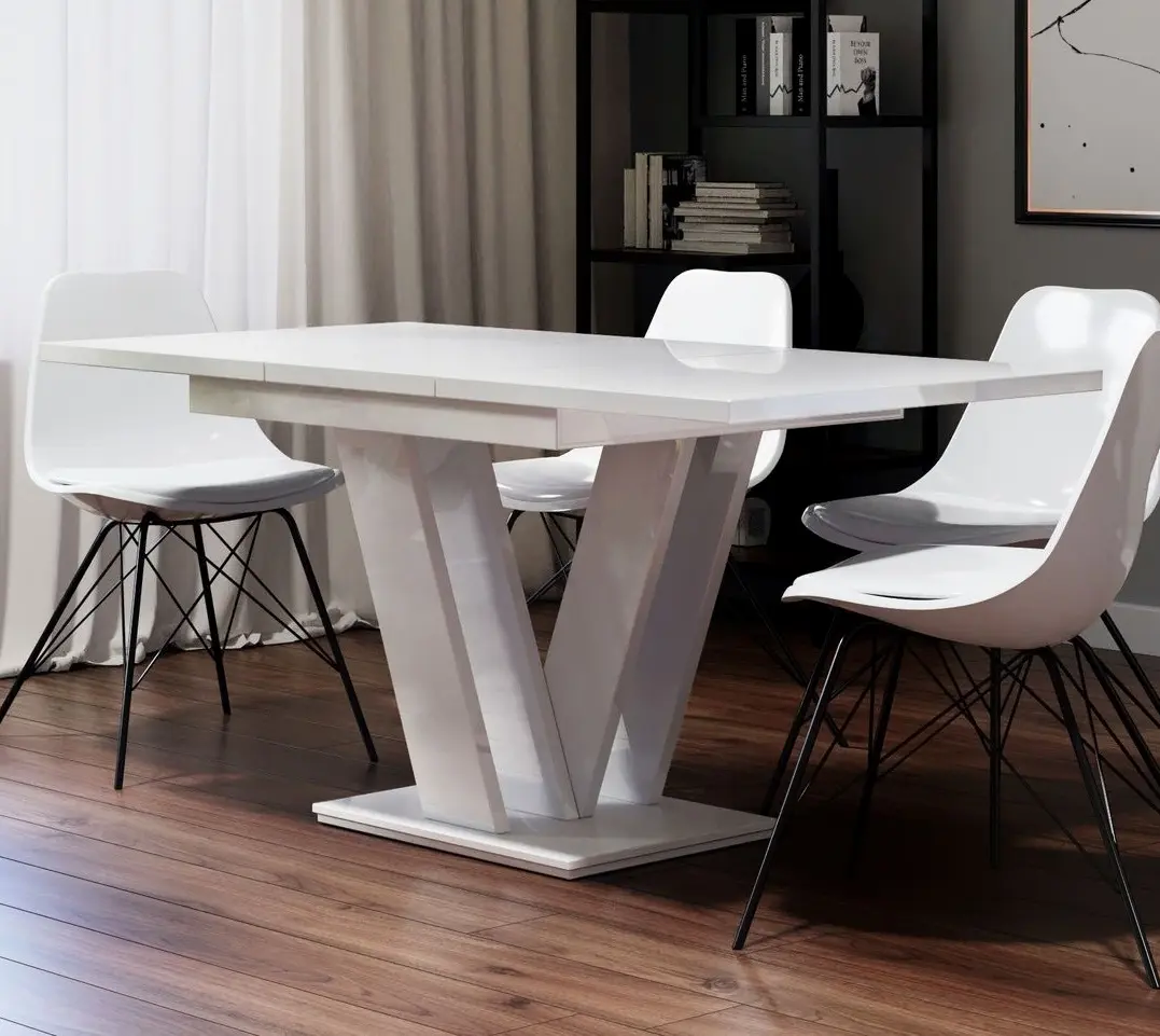 Masa extensibila Prospero Masiv (White Gloss)