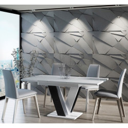 Masa extensibila Prospero Masiv (White Gloss/Black Gloss)