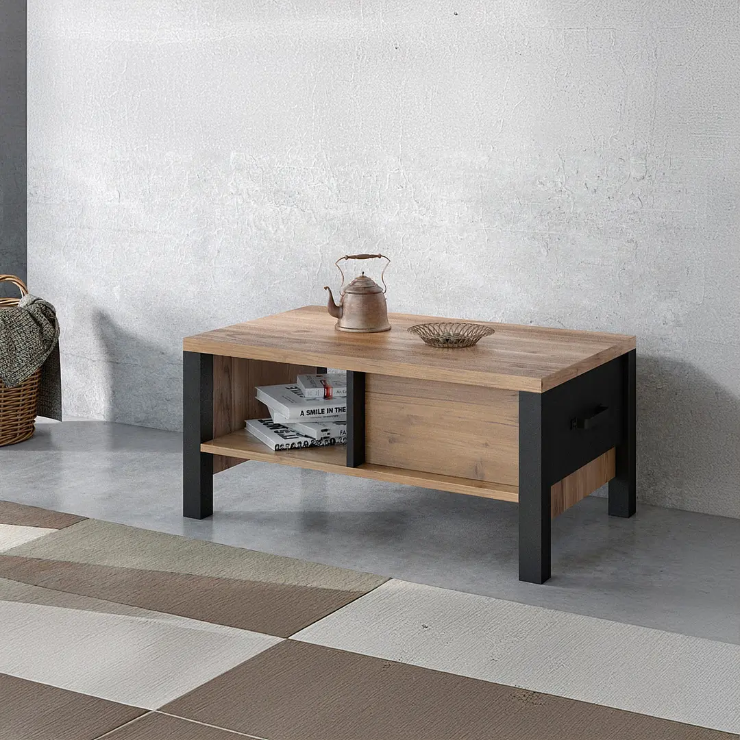 Masa pentru reviste Helvetia Olin №99 (Spruce Appenzeller/Black Matt)