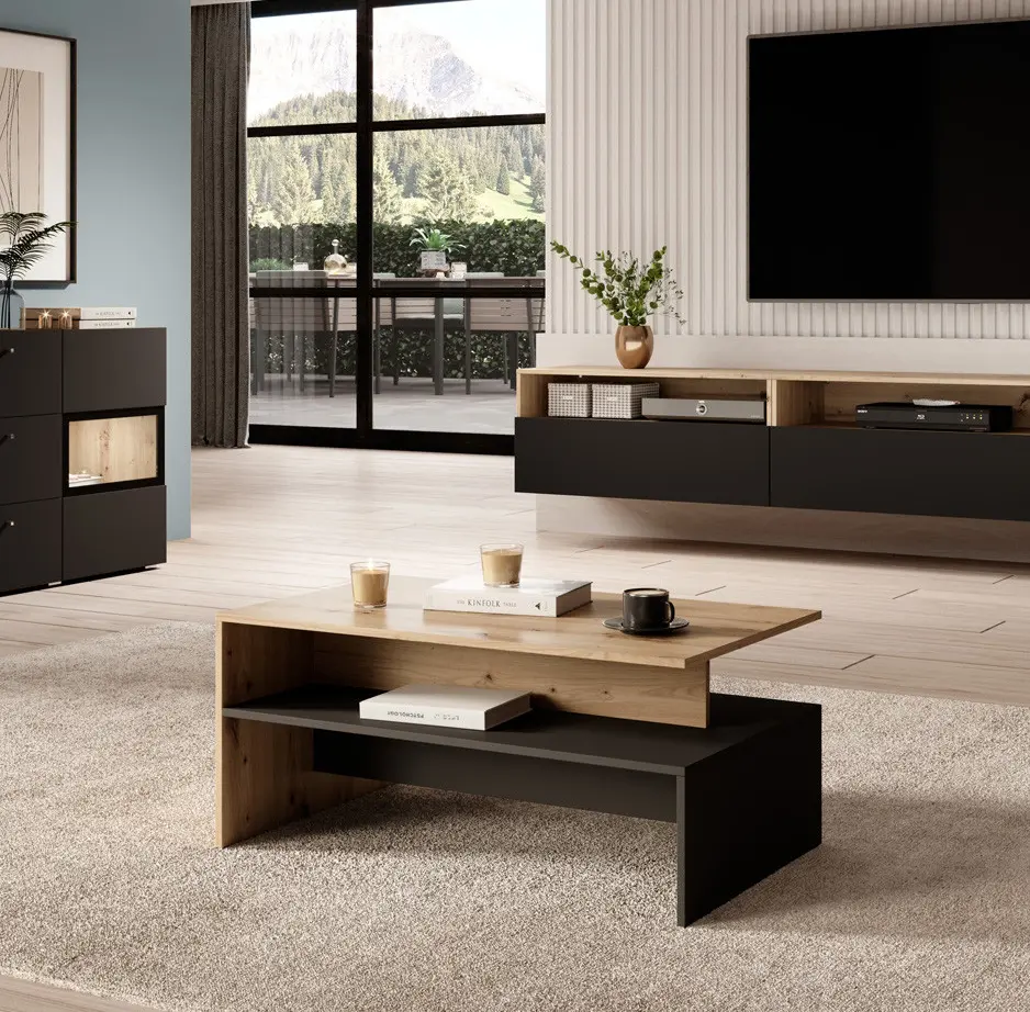 Masa pentru reviste Helvetia Baros №99 (Artisan Oak/Black Matt)