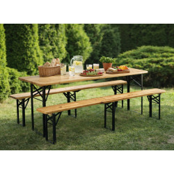 Set mobilier de gradina GardenLine MEB2745 (Wood/Black)