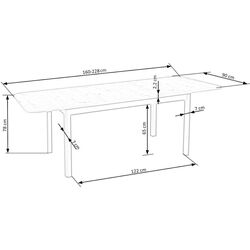 Стол раскладной Halmar Florian (Artisan Oak/Black) Thumb