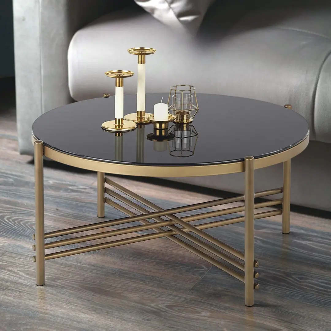 Masa pentru reviste Halmar Ismena (Black/Gold)