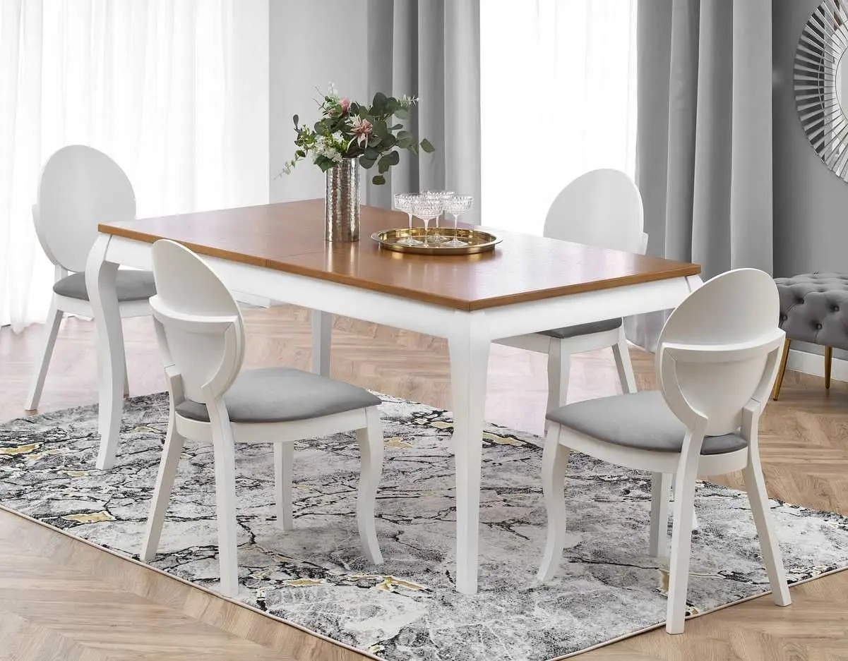 Стол раскладной Halmar Windsor 160/240cm (Dark Oak/White)