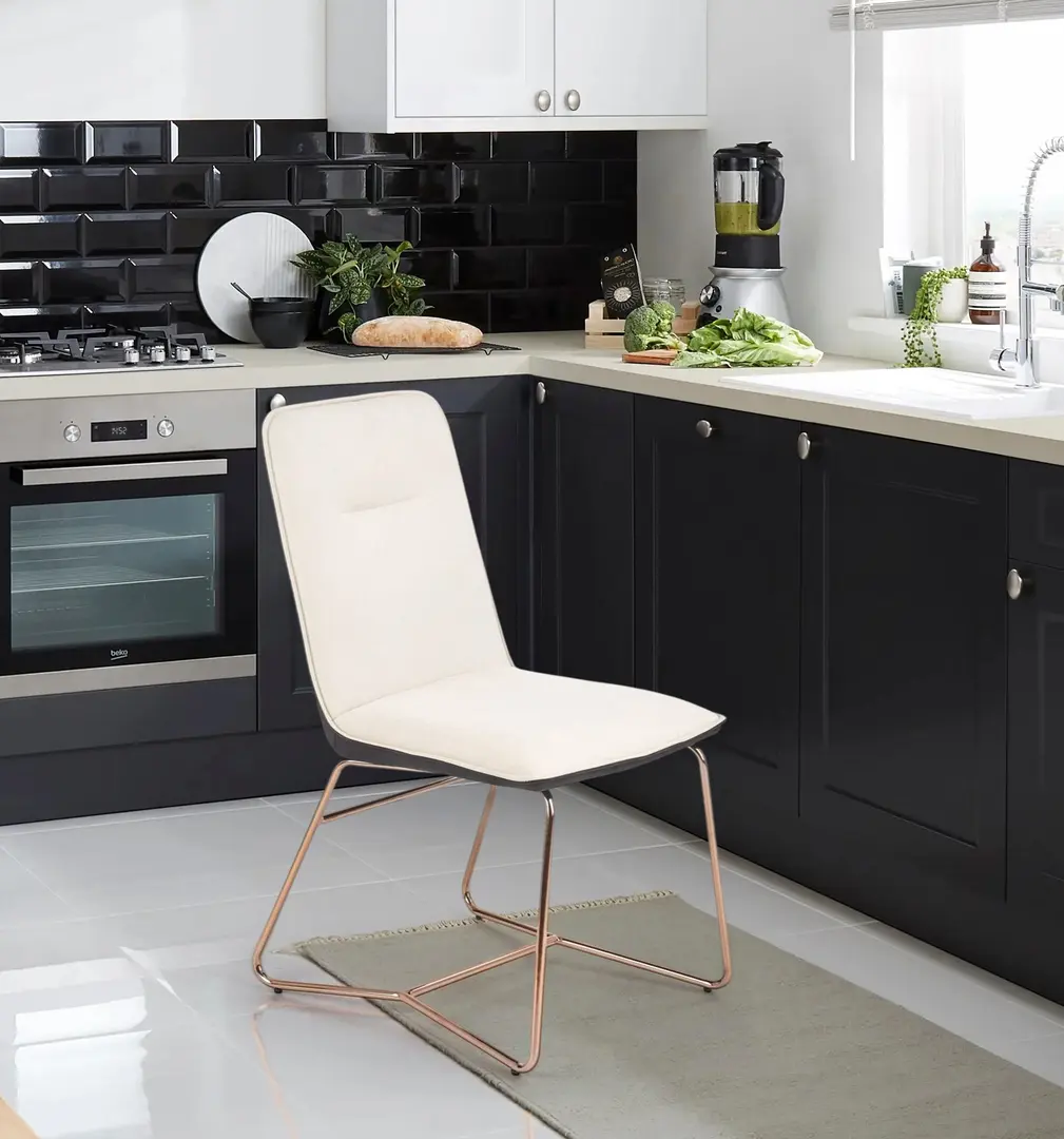 Scaun Halmar K390 (Cream/Dark Gray/Rose Gold)