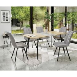 Стол раскладной Halmar Albon 120/160cm (Sonoma Oak/Gray/Black)