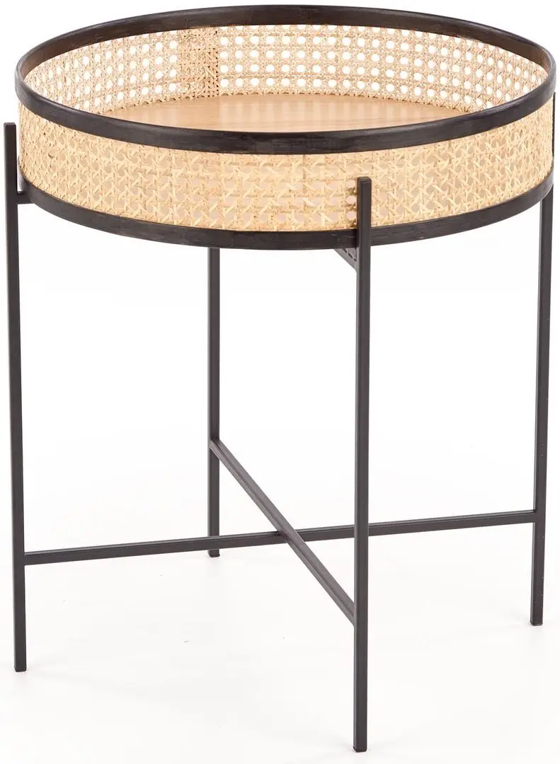 Masa pentru reviste Halmar Lanipa (Black/Natural Rattan)