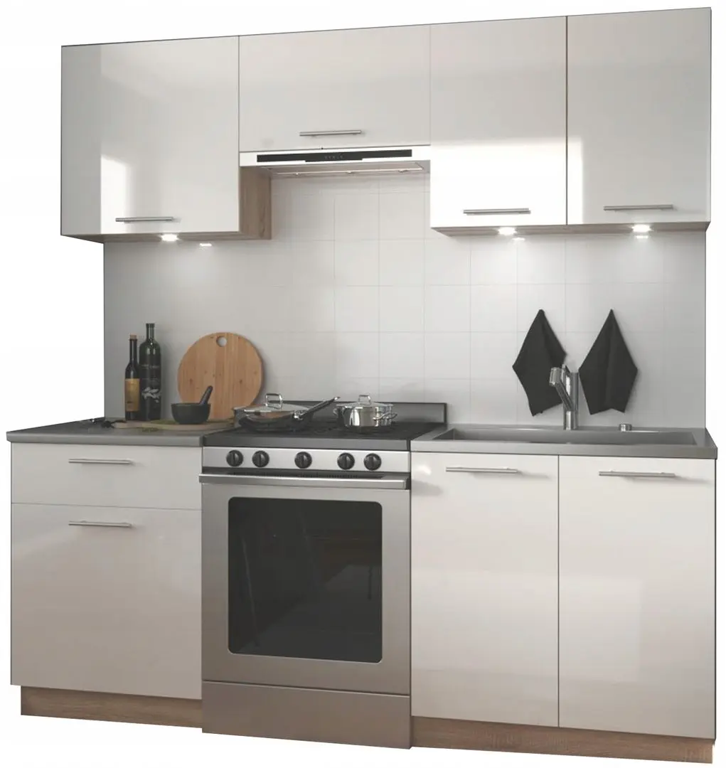 Bucatarie Halmar Marija 2m (White/Sonoma Oak)