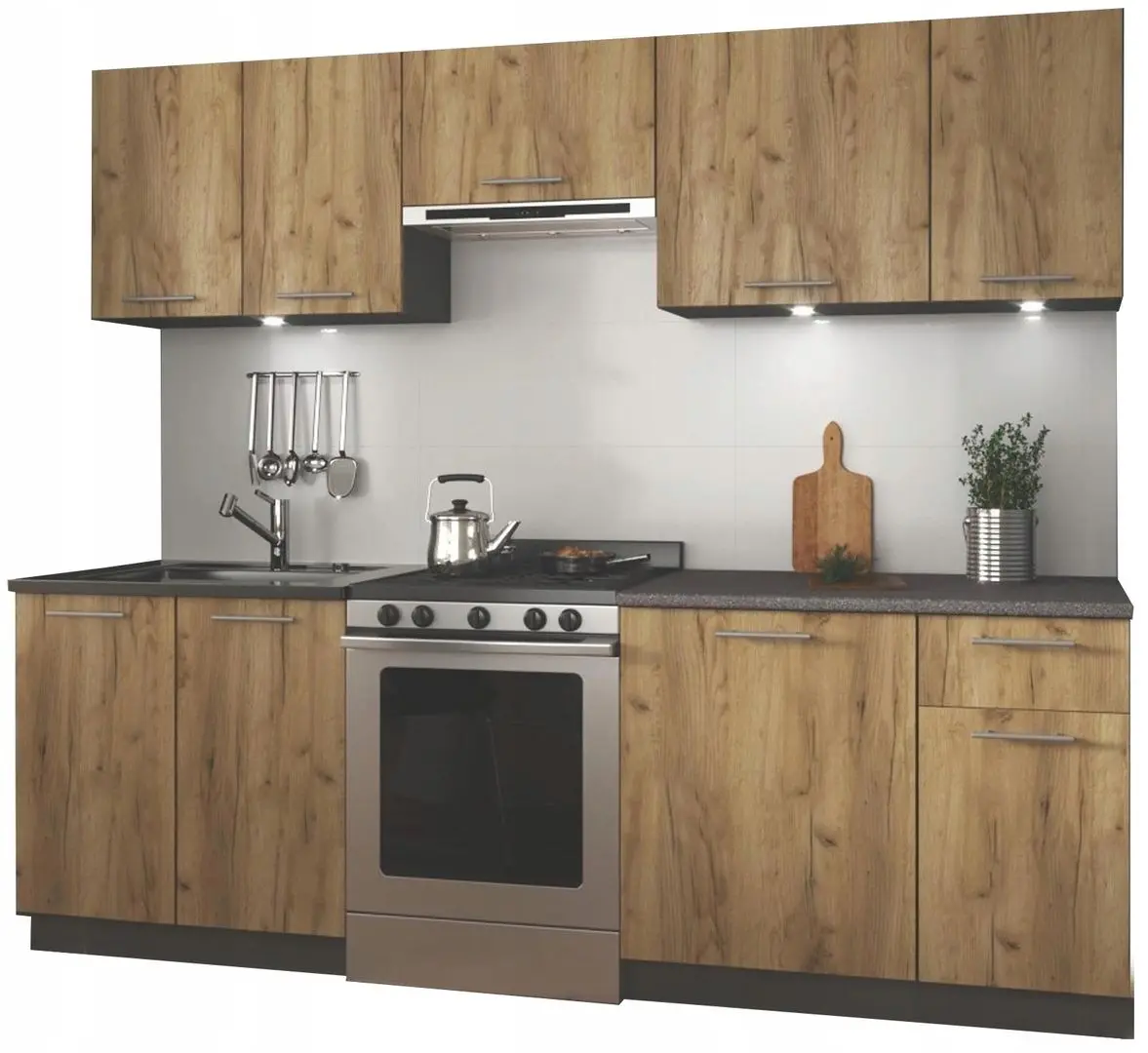 Bucatarie Halmar Daria 2.4m (Wotan Oak/Anthracite)