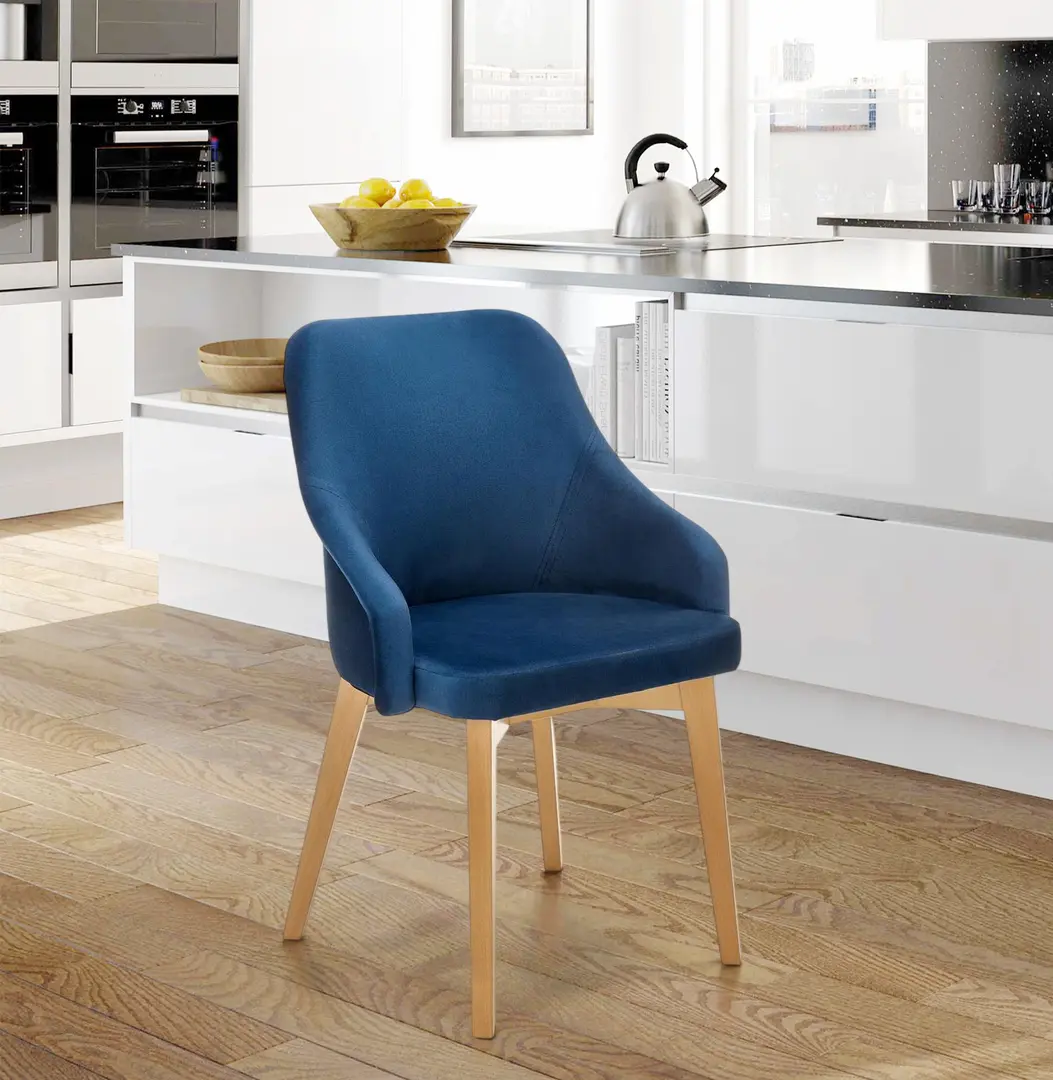 Scaun Halmar Toledo 2 (Dark Blue/Honey Oak)