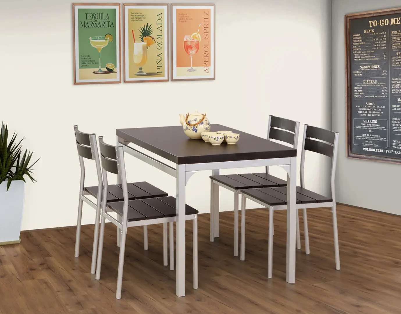 Обеденный набор Halmar Malcolm 1+4 (Wenge)